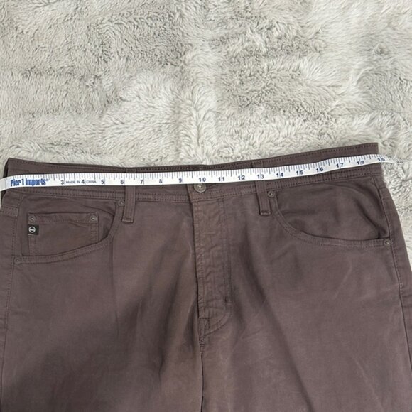 AG Adriano Goldschmied Men's Everett Slim Straight in Berry Brown-Sz. 35 x 30” - Picture 10 of 13